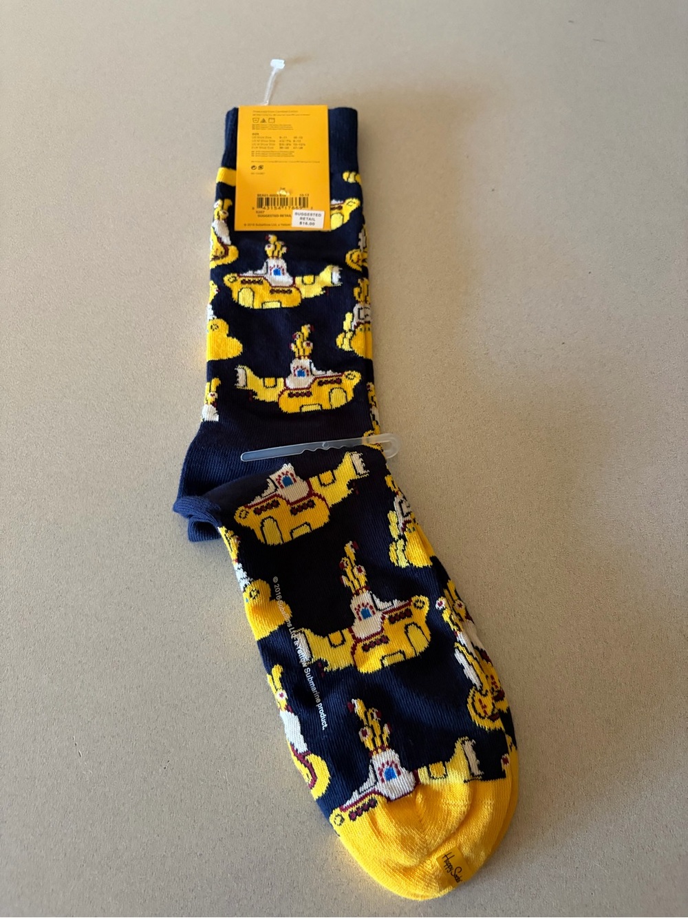 Happy Socks Navy & Yellow Submarine Crew Socks